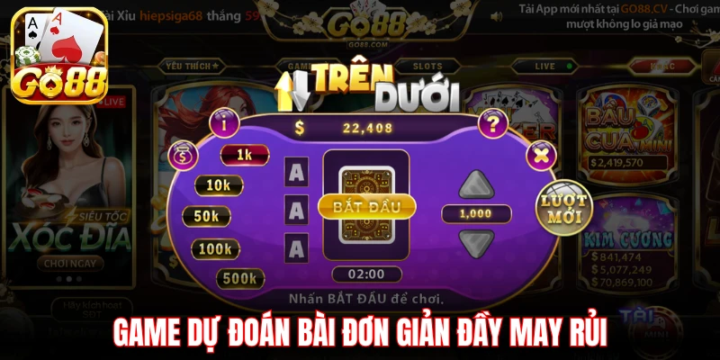 Game dự đoán bài đơn giản đầy may rủi