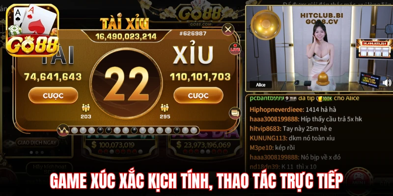 Game xúc xắc kịch tính, thao tác trực tiếp