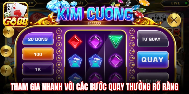 Tham gia nhanh với các bước quay thưởng rõ ràng